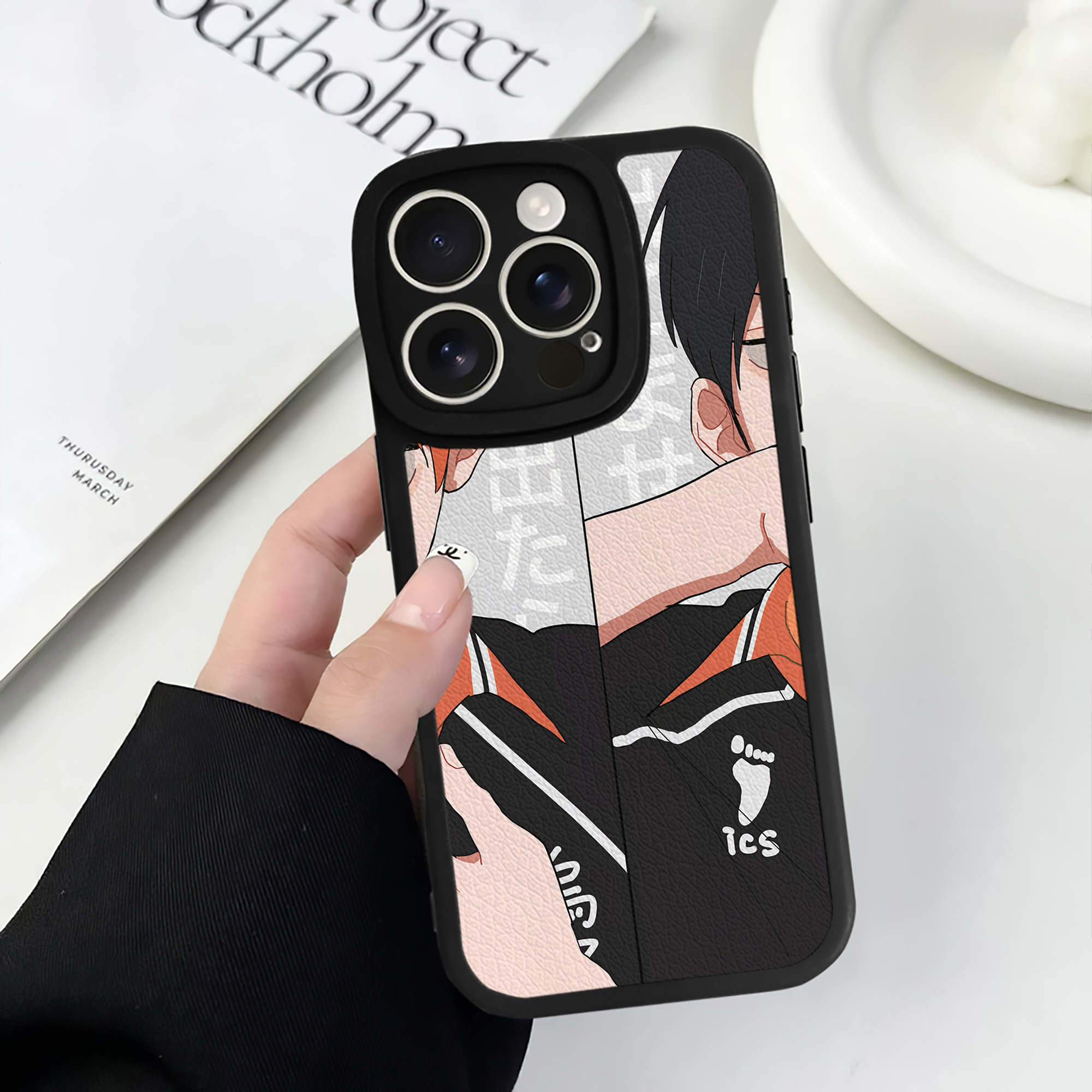 （画像用） ハイキュー!! Haikyu!! 【iPhone 16シリーズ対応】シリコンスマホケース（レザー調） 材質：シリコン